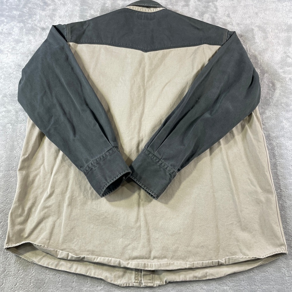 Carhartt Workwear Shirt Mens 2XL Tall Tan Heavy Western Pearl Snap Twill '09 - Picture 8 of 12